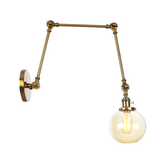 ZOWALA - Contemporary Swing Arm Ball Adjustable Glass Wall Sconce Image - 57
