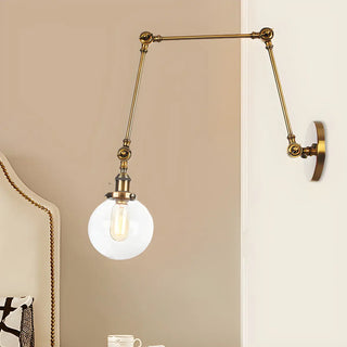 ZOWALA - Contemporary Swing Arm Ball Adjustable Glass Wall Sconce Image - 58