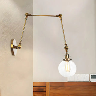 ZOWALA - Contemporary Swing Arm Ball Adjustable Glass Wall Sconce Image - 59