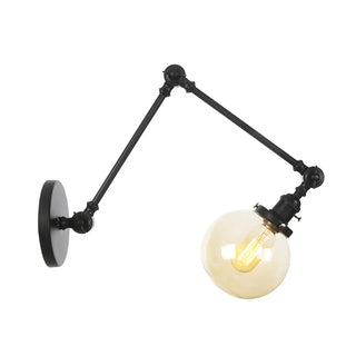 ZOWALA - Contemporary Swing Arm Ball Adjustable Glass Wall Sconce Image - 5