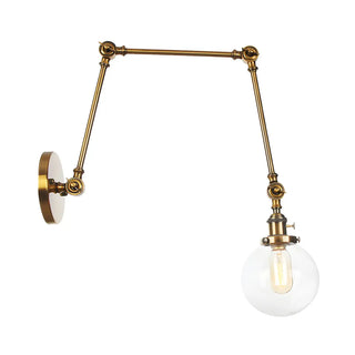 ZOWALA - Contemporary Swing Arm Ball Adjustable Glass Wall Sconce Image - 60