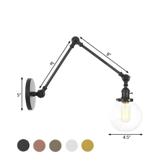 ZOWALA - Contemporary Swing Arm Ball Adjustable Glass Wall Sconce Image - 62