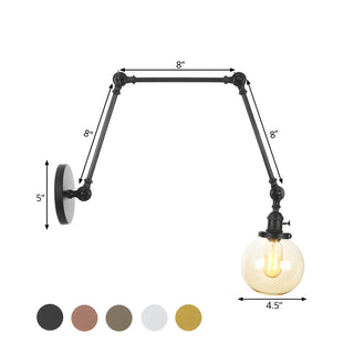ZOWALA - Contemporary Swing Arm Ball Adjustable Glass Wall Sconce Image - 63