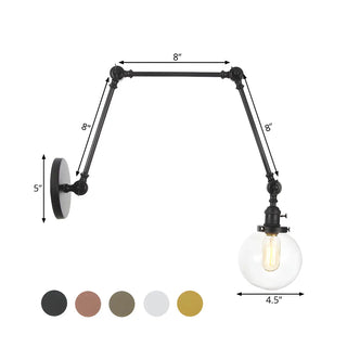 ZOWALA - Contemporary Swing Arm Ball Adjustable Glass Wall Sconce Image - 64