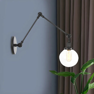 ZOWALA - Contemporary Swing Arm Ball Adjustable Glass Wall Sconce Image - 6