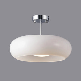 ZOWALA - Coppery Orange Drum Glass Semi-Flush Mount Light Image - 14