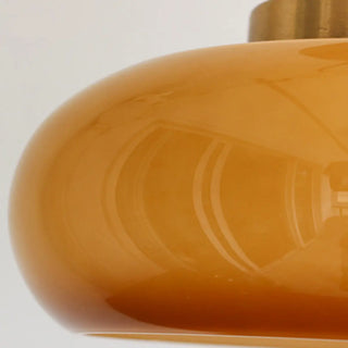 ZOWALA - Coppery Orange Drum Glass Semi-Flush Mount Light Image - 19