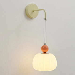 Bedroom Cream Yellow Pumpkin Pendant Wall Sconce Zawala Image - 4