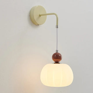 Bedroom Cream Yellow Pumpkin Pendant Wall Sconce Zawala Image - 5
