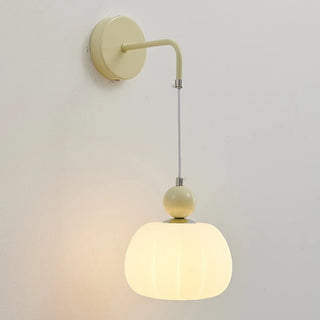 Bedroom Cream Yellow Pumpkin Pendant Wall Sconce Zawala Image - 6