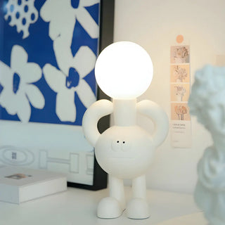 Creative White Bigfoot Moon Modern Resin Table Lamp Zawala Image - 4