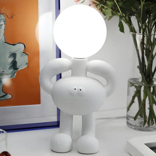 Creative White Bigfoot Moon Modern Resin Table Lamp Zawala Image - 5