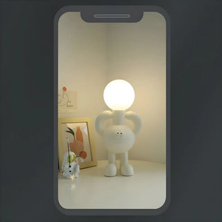 Creative White Bigfoot Moon Modern Resin Table Lamp Zawala Image - 14