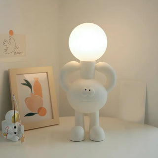 Creative White Bigfoot Moon Modern Resin Table Lamp Zawala Image - 6