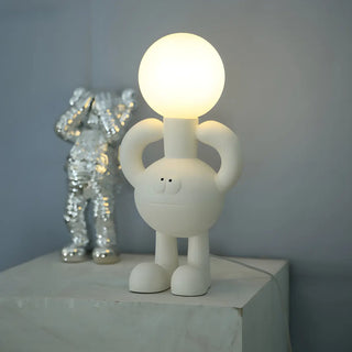 Creative White Bigfoot Moon Modern Resin Table Lamp Zawala Image - 8