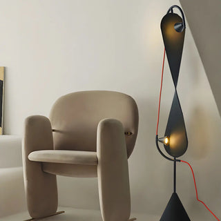 Creative Black Hourglass Metal LED Floor Lamp Zawala Image - 1
