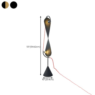 Creative Black Hourglass Metal LED Floor Lamp Zawala #size