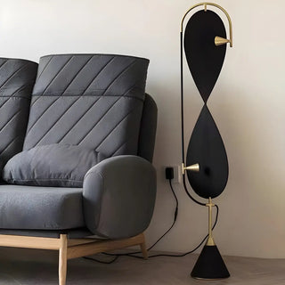 Creative Black Hourglass Metal LED Floor Lamp Zawala Image - 2
