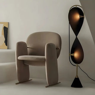Creative Black Hourglass Metal LED Floor Lamp Zawala Image - 3