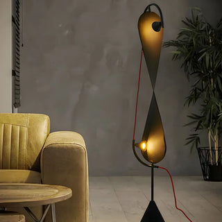 Creative Black Hourglass Metal LED Floor Lamp Zawala Image - 5