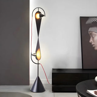 Creative Black Hourglass Metal LED Floor Lamp Zawala Image - 6