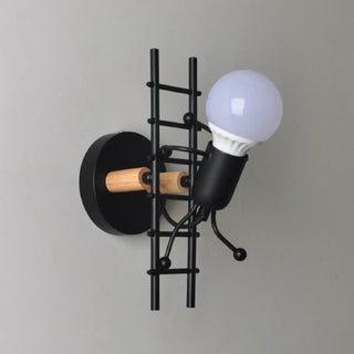 Creative Round Bulb Climbing Figure Wall Sconce Image - 12