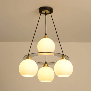 ZOWALA - Creative Globe Glass Dining Room Black Gold Chandelier Image - 12