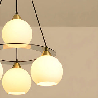ZOWALA - Creative Globe Glass Dining Room Black Gold Chandelier Image - 13