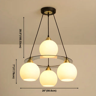 ZOWALA - Creative Globe Glass Dining Room Black Gold Chandelier Image - 15