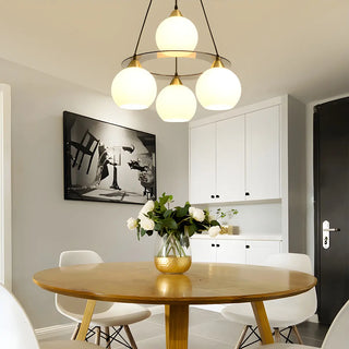 ZOWALA - Creative Globe Glass Dining Room Black Gold Chandelier Image - 3