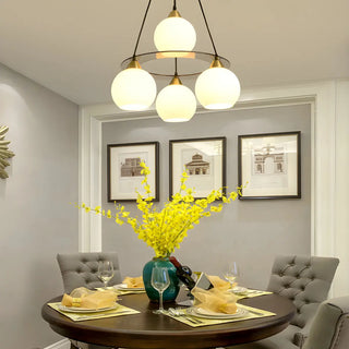 ZOWALA - Creative Globe Glass Dining Room Black Gold Chandelier Image - 4
