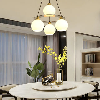 ZOWALA - Creative Globe Glass Dining Room Black Gold Chandelier Image - 5