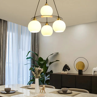 ZOWALA - Creative Globe Glass Dining Room Black Gold Chandelier Image - 6