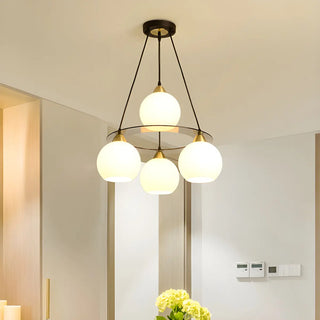 ZOWALA - Creative Globe Glass Dining Room Black Gold Chandelier Image - 8
