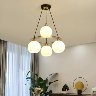 ZOWALA - Creative Globe Glass Dining Room Black Gold Chandelier Image - 9