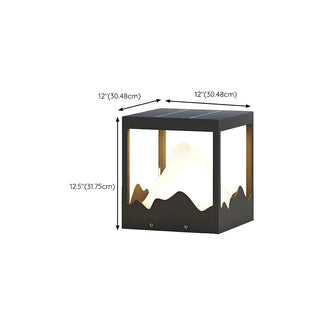Creative Black Cube Frame Hill Decor Metal Outdoor Lamp Zawala Image - 17