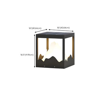 Creative Black Cube Frame Hill Decor Metal Outdoor Lamp Zawala Image - 18