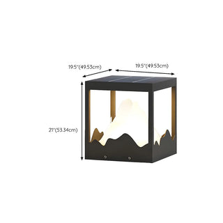 Creative Black Cube Frame Hill Decor Metal Outdoor Lamp Zawala Image - 19