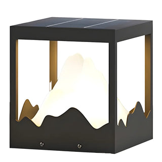 Creative Black Cube Frame Hill Decor Metal Outdoor Lamp Zawala Image - 5