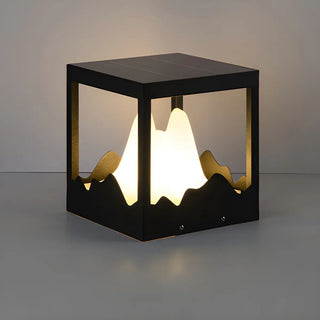 Creative Black Cube Frame Hill Decor Metal Outdoor Lamp Zawala Image - 6
