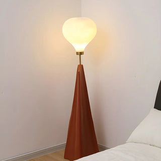 Modern Large Glass Globe Brown Resin LED Floor Lamp Zawala Image - 2