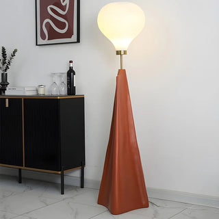 Modern Large Glass Globe Brown Resin LED Floor Lamp Zawala Image - 3
