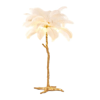 Creative White Feather Gold Branch Stand Floor Lamp Zawala Image - 11