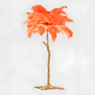Creative White Feather Gold Branch Stand Floor Lamp Zawala Image - 8