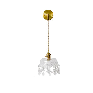 Trendy Clear Glass Shade Gold Pendant Wall Light Zawala Image - 5