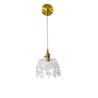 Trendy Clear Glass Shade Gold Pendant Wall Light Zawala Image - 6