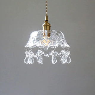 Trendy Clear Glass Shade Gold Pendant Wall Light Zawala Image - 7