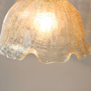 Elegant Flower-Shaped Glass Gold Finish Arm Table Lamp Zawala Image - 7