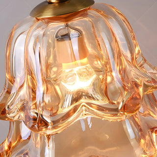 Modern Flower Glass Curved Metal Arm Candle Table Zawala Image - 18