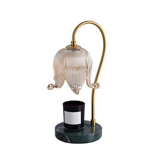 Modern Flower Glass Curved Metal Arm Candle Table Zawala Image - 20